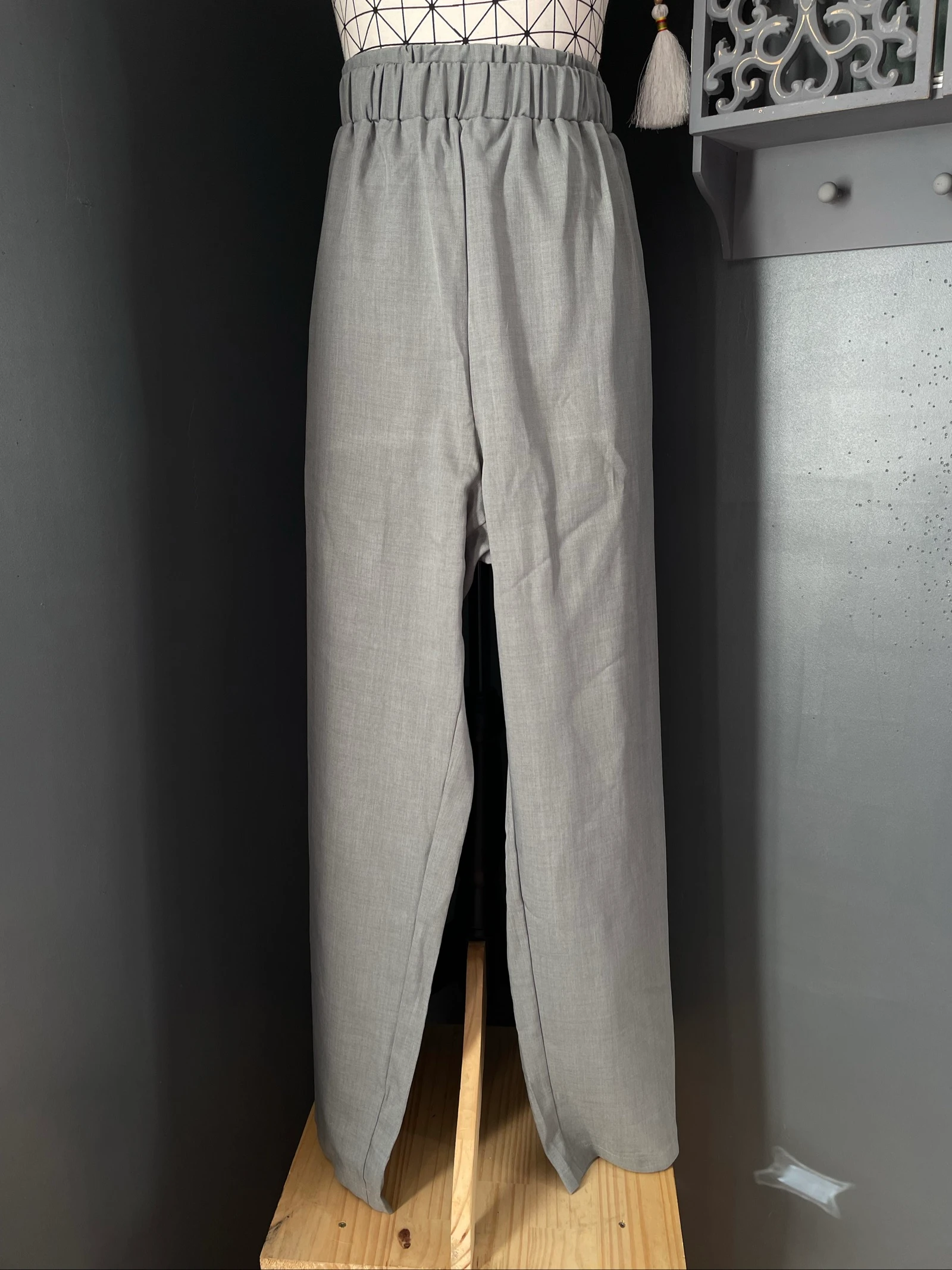 🌹 grijze vloeiende overhemdset & wijde broek met zakken grote maat 56 🌹 – photo 10